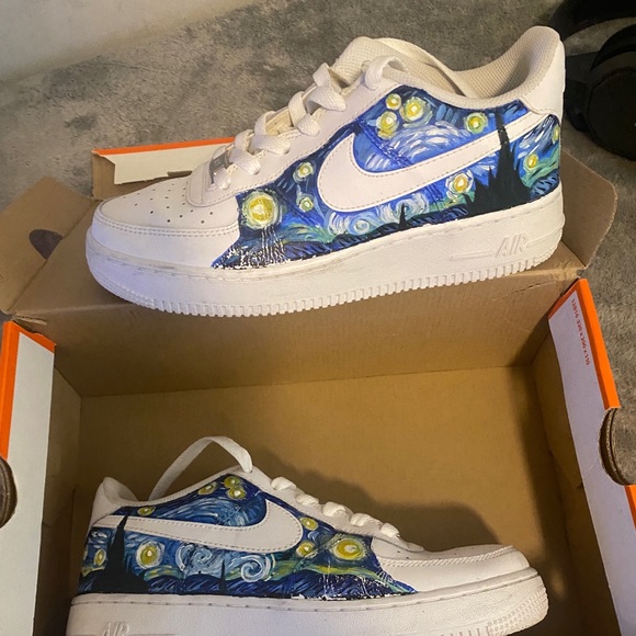 Nike | Shoes | New Nike Airforce X Van Gogh Painting Size 8 Womens 65 Mens  | Poshmark
